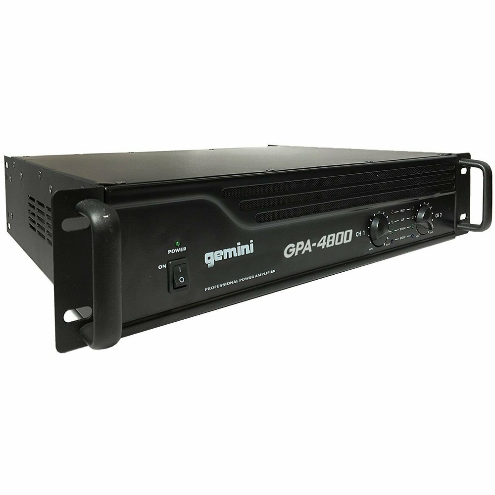 Gemini Pro GPA-4800 4000W 2 Channel Power DJ Amplifier 2U Rack Mount Amp Stereo