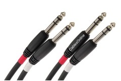 10ft Dual 1/4″ TRS Stereo Male to Male Plug Noise Free Black Audio Cable