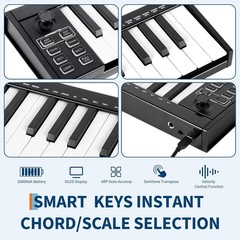 GRAVEE 37-Key USB MIDI Keyboard Controller Portable w/ Velocity Music Production