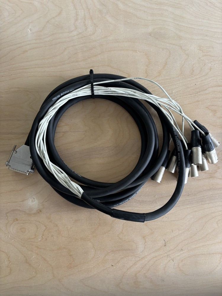 Pro Co Acculink AC8 snake cable 15′ DB25 to XLR male 15′ Cable