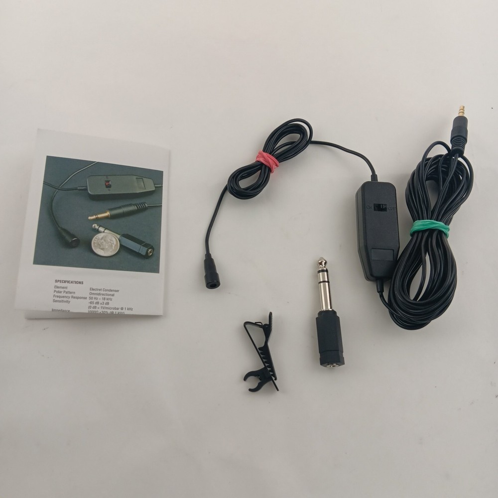 Pearstone Omni Lavalier Microphone With In-Line On And Off Switch – Black