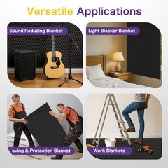 2 PCS Extra Large Sound Dampening Blanket,96″x 80″ Sound Absorbing 2 PACK