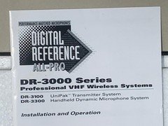 DIGITAL REFERENCE, DR-3100 VHF wireless microphone system, vocal and instrument.