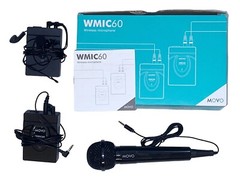 MOVO WIRELESS WMIC60 IN OPEN BOX MICROPHONE LAPEL MIC RECIEVER + MANUAL