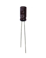 100pc Electrolytic Capacitor KY 1uF 50V +105℃ 5000hr Nippon Chemi-Con 5x11mm