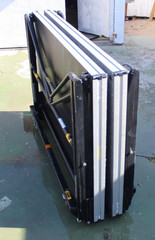 StageRight 6×8 Foldable Rolling Stage Riser dual sided Tri Height 36″ 24″ 16″