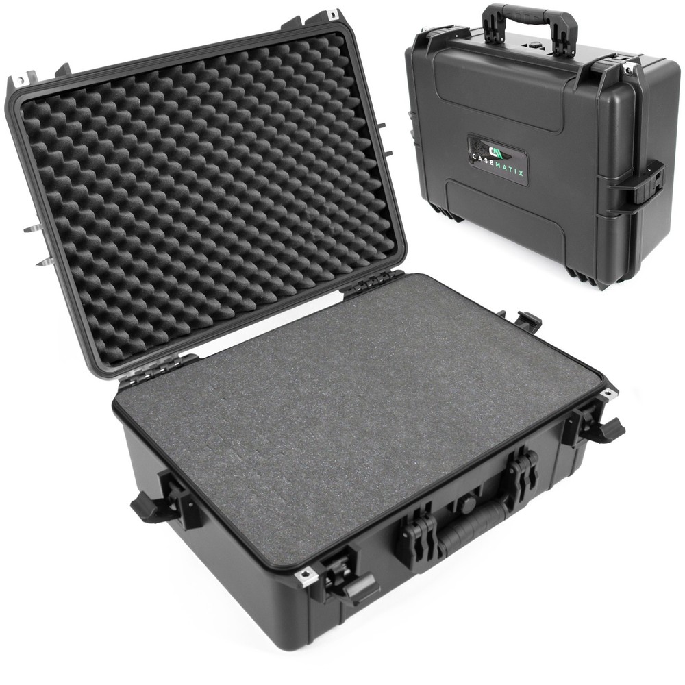 CASEMATIX 23″ Waterproof Hard Case with Custom Foam for Electronics & Tools