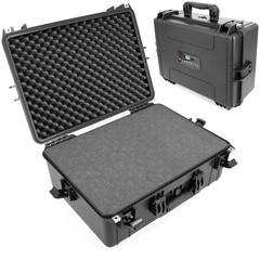 CASEMATIX 23″ Waterproof Hard Case with Custom Foam for Electronics & Tools