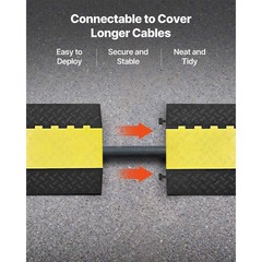 Uimoso Rubber Cable Ramp with 2 Channels, 22000 lbs Axle Load Capacity