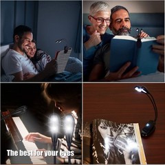 Music Stand Light, 1/2/4/10 Pack Clip on LED Book Lights, USB 1 Pack, Black
