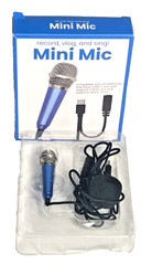 Mini Blue Mic Vlog/ Record/ Sing/ Comp W/Smartphone USB-C Port 3.5mm New In Box