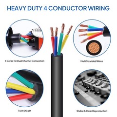 1pc Speakon to Bare Cable 6 Feet 4 Conductor PA DJ Chuchero Tweeter SpeakON Wire