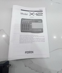 Fostex X-12 Multitracker Cassette Tape Recorder Box Manual & AC Adaptor Open Box