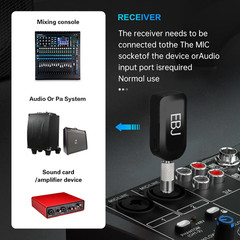 2.4G Instrument Microphone Receiver with Detachable Suction Cup for Guitar Violi