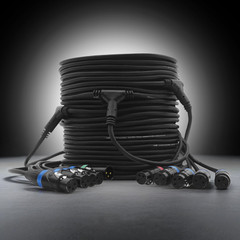 Prox 43FT 3-Pin DMX Cable w/ 9 Breakouts snake cable
