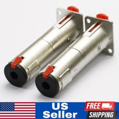 2x Silver Solderless 1/4 TRS to TRS Female Locking Jacks Plug for D Pedalboards