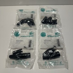 (4 PACK) NEUTRIK NC3FXX-B 3-Pin XLR Female Cable Mt Connector Black. Brand New