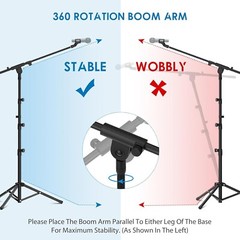Kasonic Microphone Stand Heavy Duty Adjustable Collapsible Tripod Boom Mic New
