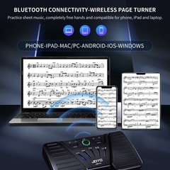 JOYO Bluetooth Silent Automatic Page Turner – Foot Pedal Page Turner（OPEND）