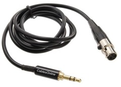 3ft Mini XLR Female to 3.5mm TRS Male Slim Plug Pro Lapel Mic Cable, XM-303Z