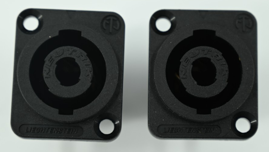 (2) Neutrik NL4MP 4 Pole Speak On Connector Chassis Panel Mount Speaker Terminal