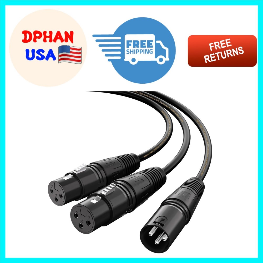 Professional XLR Y-Splitter 2 Female to 1 Male – High Fidelity 20 AWG Adapter