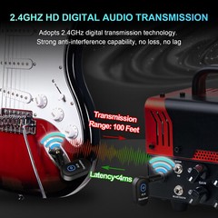 Mini Wireless Guitar System Transmitter Receiver Rechargeable Electric Bass USA