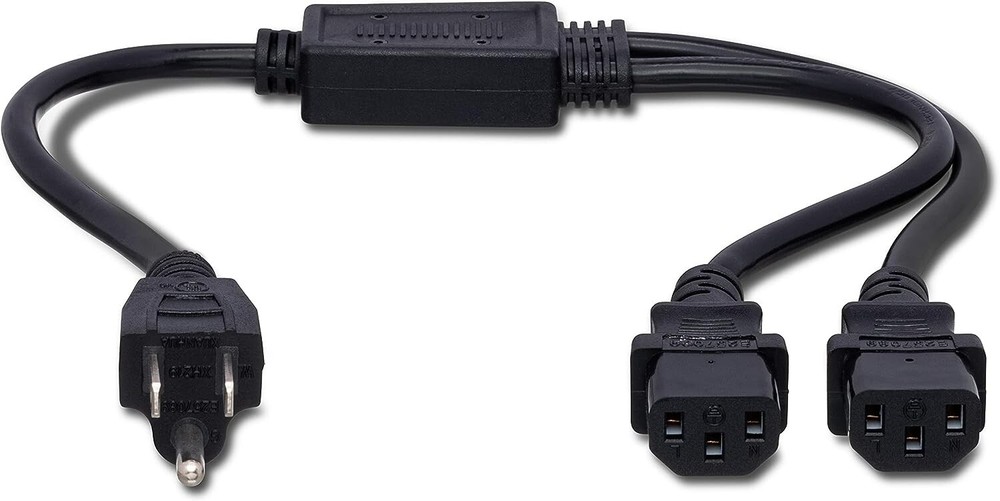 Hosa – YIE-406 – NEMA 5-15P to Dual IEC C13 Power Y Cable – 1.5 ft.