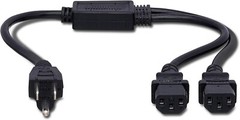 Hosa – YIE-406 – NEMA 5-15P to Dual IEC C13 Power Y Cable – 1.5 ft.