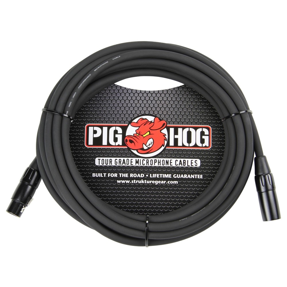 Pig Hog 8mm Tour Grade Microphone Cable, 25ft XLR (PHM25) Black (25′, 25-foot)