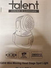 Talent – SSL1 – RGBW LED 4 in 1 DMX Mini Moving Head Stage Spot Light
