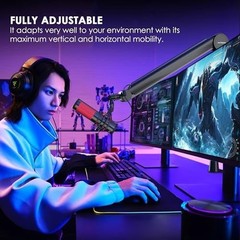 Premium Microphone Boom Arm with Desk Mount, 360° Rotatable, Adjustable for Podc