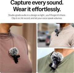 Wireless Lavalier Microphone Video Recording Mic Live For iPhone iPad Android