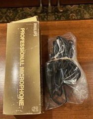 Vintage 1980s Philips 7401 Cardioid Dynamic Microphone, black, used, good cond.