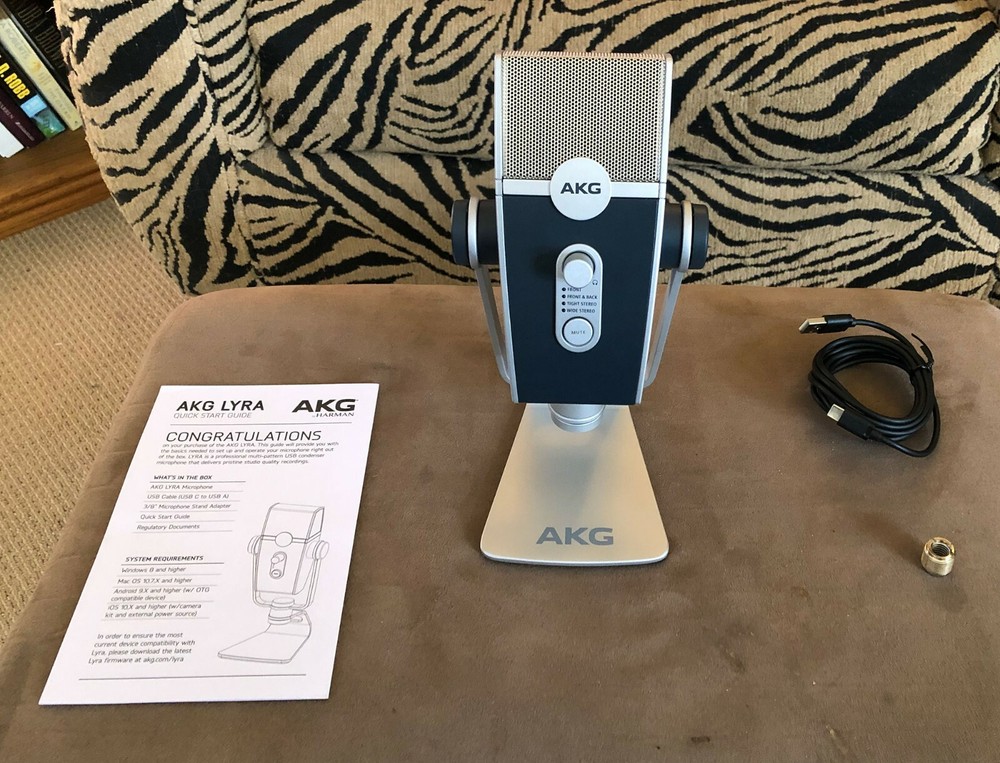 AKG Lyra Microphone 192 kHz for Podcast Studio Music Video – C44USB