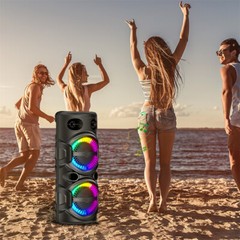 3000W Portable Bluetooth Speaker Dual 8″ Subwoofer Party Heavy Bass Sound System