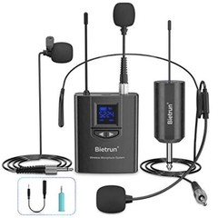 UHF Wireless Lavalier Lapel Microphone System/Headset Mic/Stand Mic 165ft Ran…