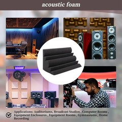 4 Pcs Corner Trap Acoustic Panel Studio Sound Absorption Foam 12*12*24cm A5O4
