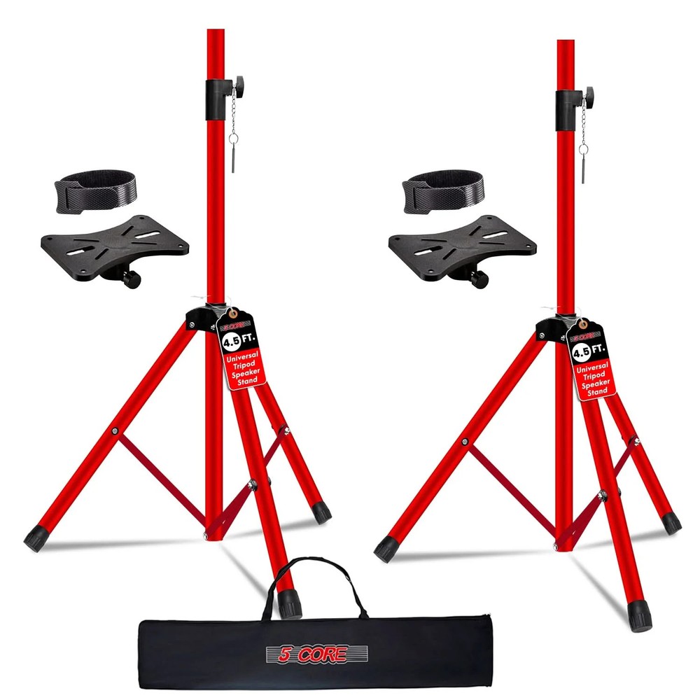 5 Core Speaker Stand Pair Adjustable 4.5Ft PA DJ Tripod Heavy Duty w 35mm Mount