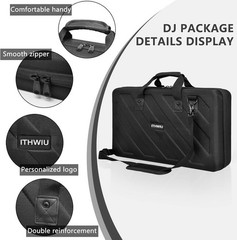 Versatile Black DJ Controller Case with Carry Handle and Smooth Zipper Closure