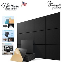 Eco-Friendly 12 Pack Soundproof Wall Panels – Easy Peel & Stick Installation