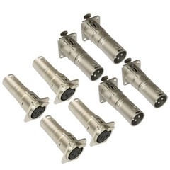 8x 3Pin XLR Female To Male Audio Pass Through Feed Panel Mount Connector Adapter
