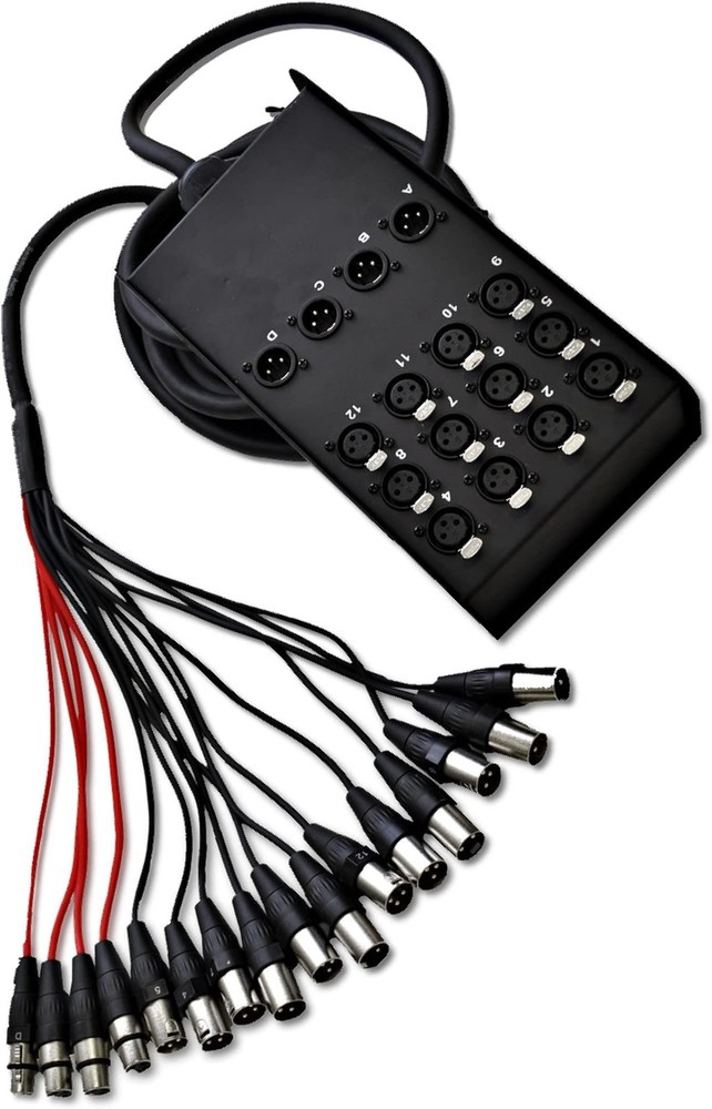 Seismic Audio Speakers 12 Channel Low Profile XLR Send Sub Snake Cable, XLR S…