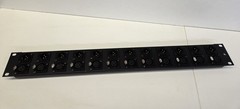 XLR Patch Panel 12 Male/12 Female Black Rack Mount NOS
