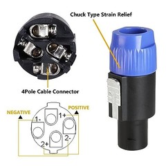 10 Pack 4 Pole Speakon Connectors – Pro DJ PA Twist Lock Audio Adapters, NL4/NL2