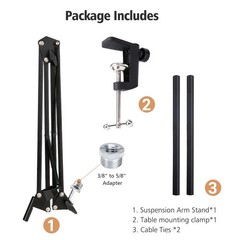 SUNMON Samson Q9U Mic Boom Arm – Compatible with Samson Mic, Includes 3/8″ to…