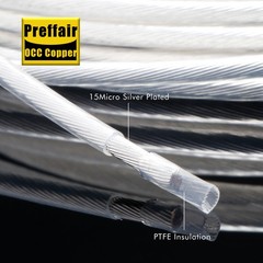 Preffair 2.0MM square OCC Copper Silver Plated Signal Wire PTFE Clear Insulation