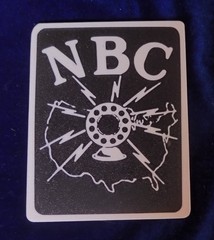 Reproduction Vintage NBC Nation Microphone Stand Flag Decor Memorabilia USA 5in