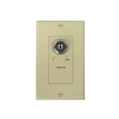 Attenuator-100W Keylock, 70V/25V, 3dB Step, 1-gang Decora Ivory | Lowell KL100DI