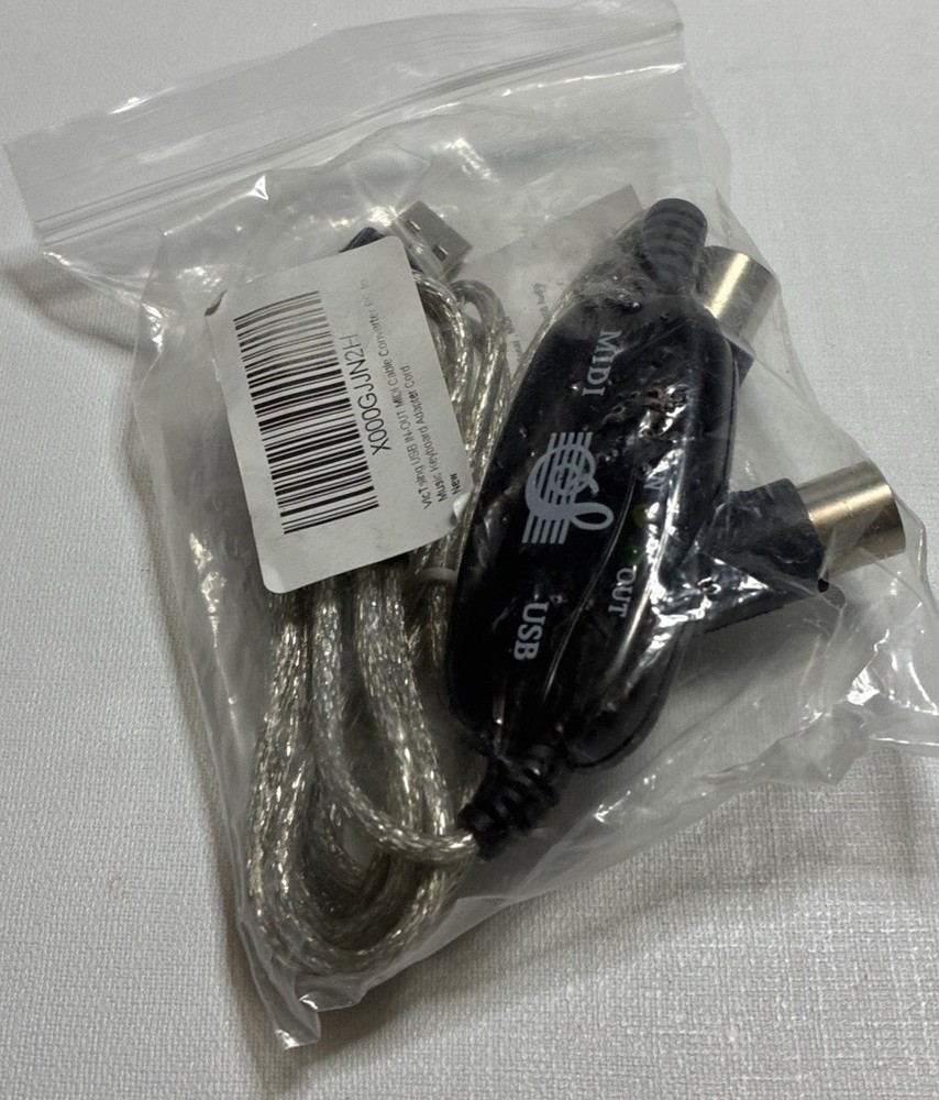 USB IN-OUT MIDI Interface Cable Converter to PC Music Keyboard Adapter Cord